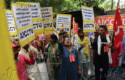 Nationwide strike to oppose government policies in New Delhi
