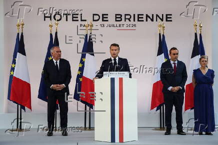 French President Emmanuel Macron addresses the armed forces