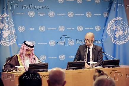 Coletiva de imprensa para a solução pacífica da questão da Palestina e sobre a implementação de uma solução de dois Estados.