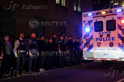 Ambulance transfer of slain NYPD officer Didarul Islam, in New York City