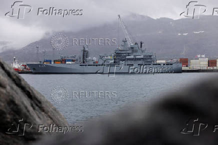 The German Navy transport ship FGS Berlin visits Nuuk