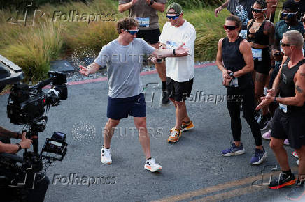 Meta CEO Mark Zuckerberg goes for a run during the Meta Connect event in Menlo Park