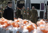 Blessing ceremony of the Easter cakes for the Ukrainian Army in Kyiv