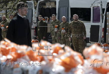 Blessing ceremony of the Easter cakes for the Ukrainian Army in Kyiv