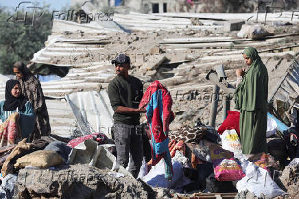 Aftermath of an Israeli strike on an UNRWA school sheltering displaced people, in the Bureij camp in the central Gaza Strip