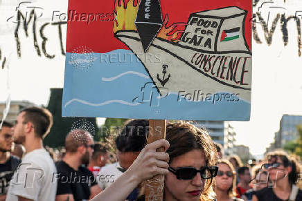 Protesters rally in Athens demanding 'Food for Gaza', amid the ongoing conflict between Israel and Hamas