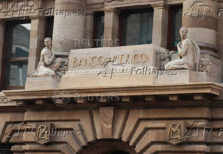 FILE PHOTO: The logo of Mexico's Central Bank (Banco de Mexico) is seen at its building in downtown Mexico City