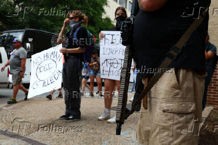 Protest against federal immigration sweeps, in San Antonio