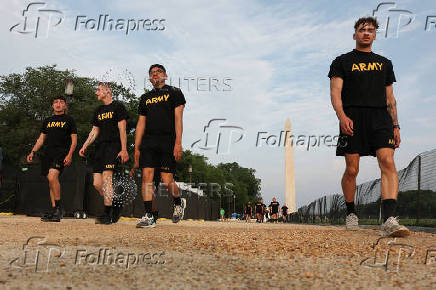 Preparations for the U.S. Army 250th anniversary parade, in Washington