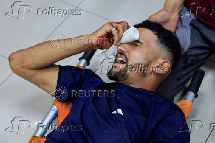 People receive treatment at Nasser Hospital in Khan Younis, southern Gaza Strip