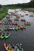 People attend Pilica Trail on Pilica River