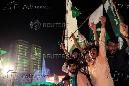 People attend Pakistan's Independence Day celebration in Lahore