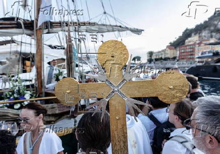 Traditional Feast of the Assumption procession along the port of Nice