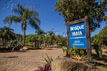 Entrada do Bosque Maia, em Guarulho (SP)