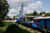Aftermath of bridge collapse and train derailment in Russia's Bryansk region
