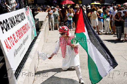 Demonstration in solidarity with Palestinians, in Madrid