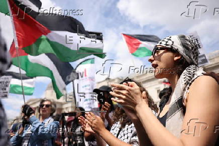 Demonstrators rally for Palestine Action amid UK ban threat