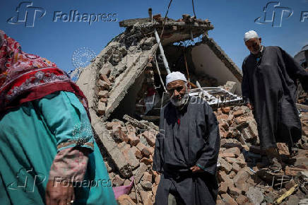 Family house of Ehsan Ahmad Sheikh which was demolished by the Indian authorities at Murran village in Pulwama