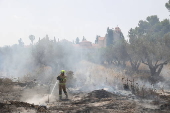 Wildfires burn in the Jerusalem hills, central Israel
