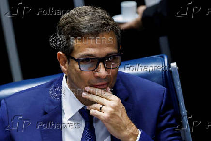 FILE PHOTO: Brazil's Central Bank President Roberto Campos Neto attends a session of the Brazilian Senate in Brasilia