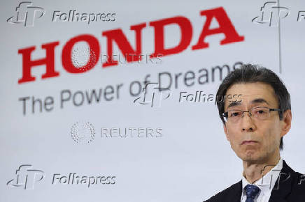 Honda CEO Toshihiro Mibe attends a business briefing in Tokyo