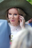 Queen Mathilde of Belgium visits the Beguinage 'Ten Wijngaerde' in Bruges