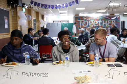 Khizra Mosque hosts a lunch as part of its Eid al-Adha celebrations, in Manchester