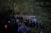 Chilean volunteers combat plastic waste in the Mapocho river, in Santiago