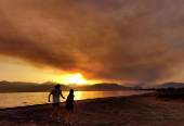Wildfire in Feneos, Corinth, southern Greece