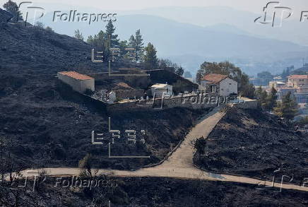 The Greek island of Chios affected by wildfires