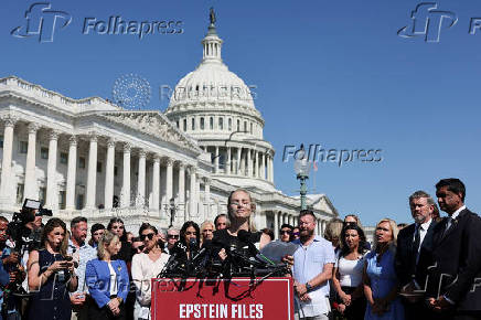 Members of U.S. Congress and Epstein victims hold press conference in Washington