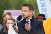 Polish presidential candidate Rafal Trzaskowski campaigns in Zgorzelec