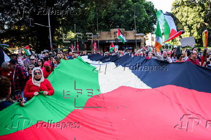 Protesters rally for Gaza in Sydney, Austalia