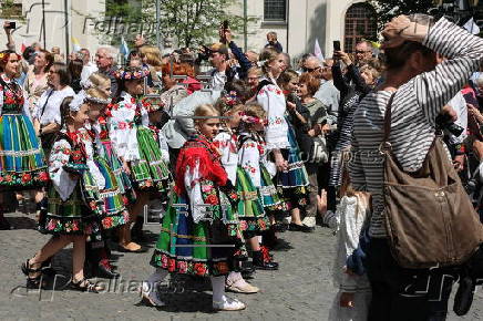 Traditional Corpus Christi procession in Lowicz