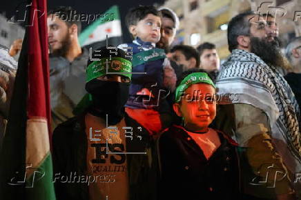 Protest in Idlib against Israeli attacks in Gaza and southern Syria