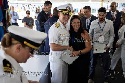 Naturalization ceremony for new U.S. citizens aboard USS New York in Fort Lauderdale