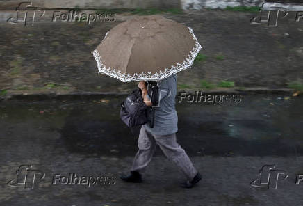 Tempo nublado e chuva em Contagem (MG)