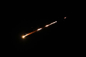 A missile launched from Iran is seen from Jerusalem