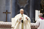 Pope Leo XIV celebrates a Mass for the Jubilee of Sport in St. Peter's Basilica, at the Vatican