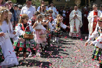 Traditional Corpus Christi procession in Lowicz