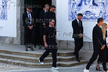 Funeral of Liverpool's Portuguese soccer player Diogo Jota and his brother Andre Silva, who died in a car crash near Zamora, Spain