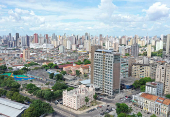 A drone view shows a hotel under construction ahead of the COP30 climate summit in Belem