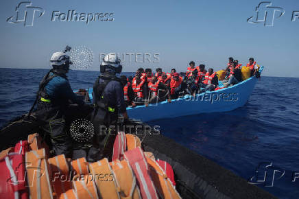 Sea-Watch 5 migrant search and rescue ship rescues migrants at the SAR zone off Libya