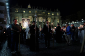 Torchlight procession ahead of the Conclave in St Peter's Square at the Vatican