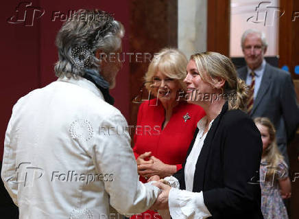 Britain's King Charles and Queen Camilla visit the National Gallery