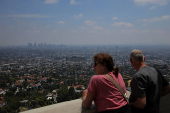 People visit the Griffith Observatory in Los Angeles