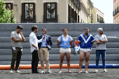 Competición de lucha canaria en Madrid