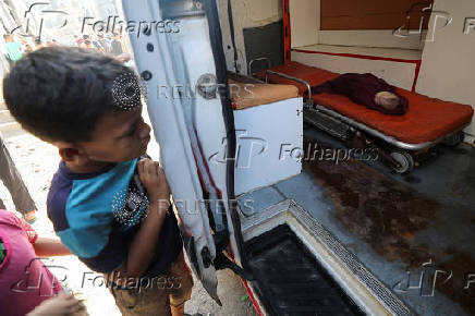 Aftermath of an Israeli strike on a house in Jabalia, in the northern Gaza Strip