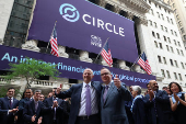 Circle Internet Group, the issuer of one of the world's biggest stablecoins, holds IPO at the NYSE in New York