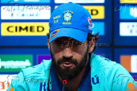 Coletiva de imprensa do goleiro Alisson da Seleção Brasileira em São Paulo
